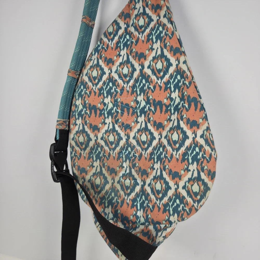 KAVU Rope Bag Sling Pack with Adjustable Rope Shoulder Strap - Beach Paint
